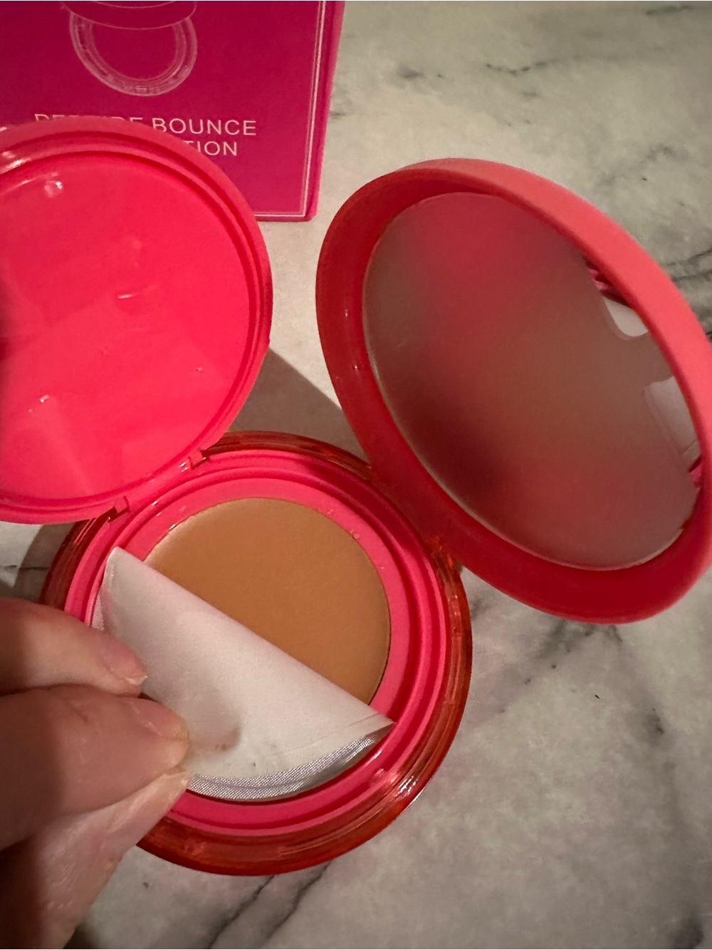 Cream Powder Compact in Peach-Tan - Women Makeup